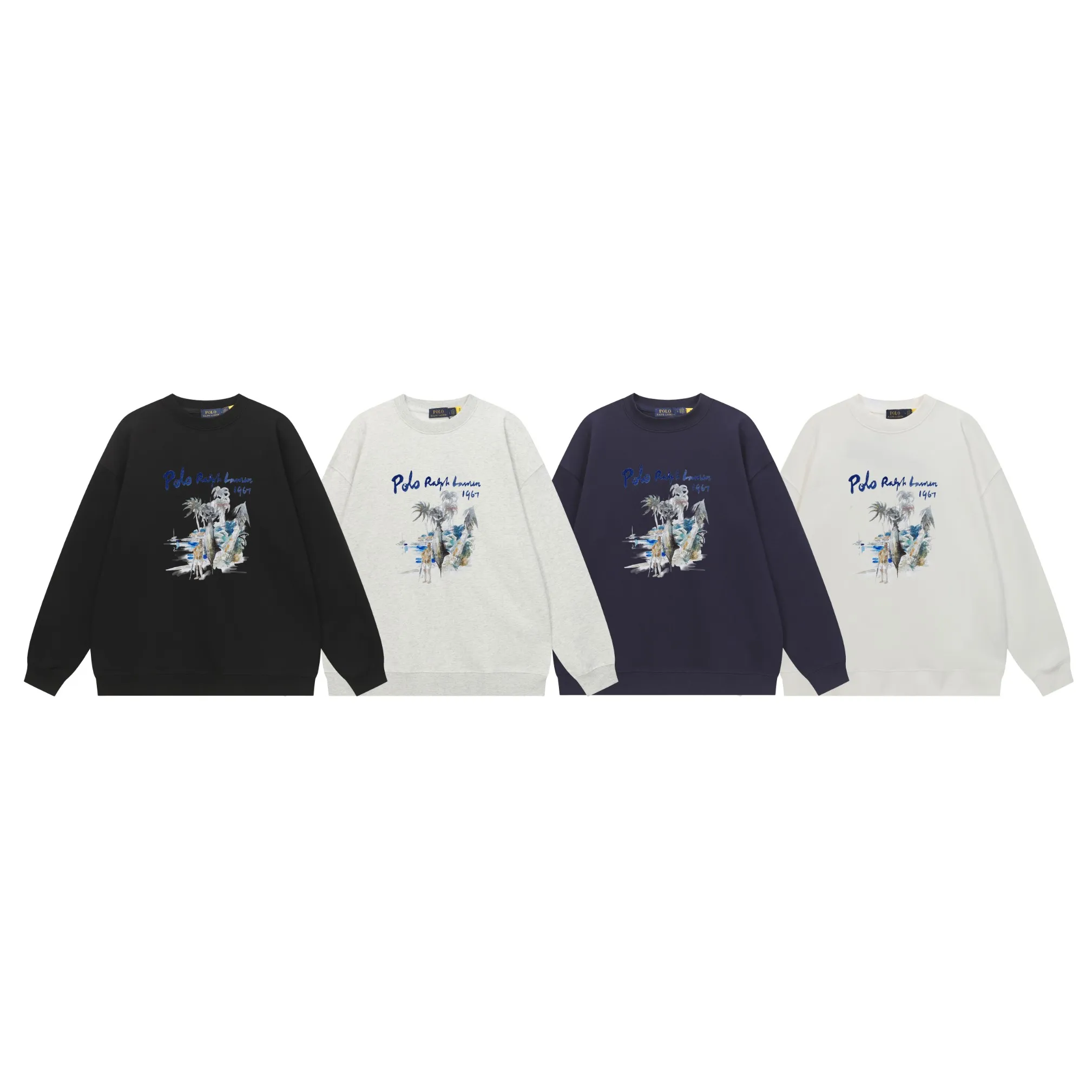 P200 Long-term stock] RalphLauren/Ralph Lauren 2025 autumn and winter new bear letter print 420g heavy large terry sweatshirt Ralph Lauren's age-reducing item, the coat fabric is made of 85% cotton ➕15% polyester, which not only retains the softness, comfort and breathability of cotton, but also adds the wear resistance and wrinkle resistance of polyester fiber, making the clothes more durable and easy to care for. Even in slightly cooler weather, you won't feel stuffy when wearing it. This kind of fabric has a natural crisp feel and is not easy to pill or deform. The bear on the chest is printed with English letters. It is full of color, full of three-dimensionality, and lifelike, adding a bit of liveliness and interest to the whole sweatshirt. There is no pressure to dress, regardless of age or gender. Complete accessories! Color: black, white, navy blue, light floral gray Size: M-L-XL-XXL